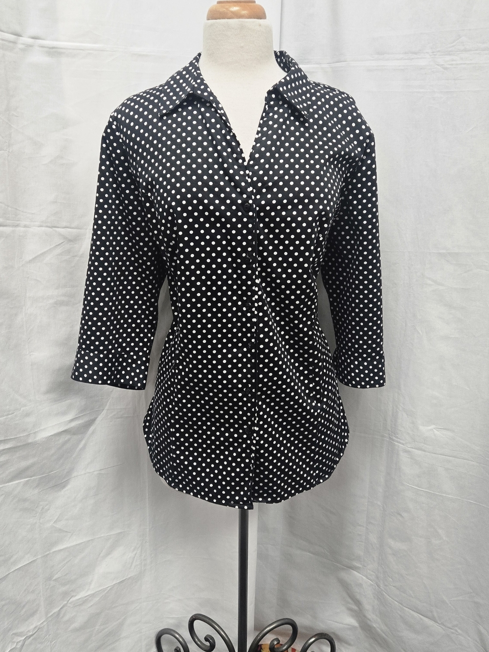 Lane Bryant Polka Dot Button-Down Shirt